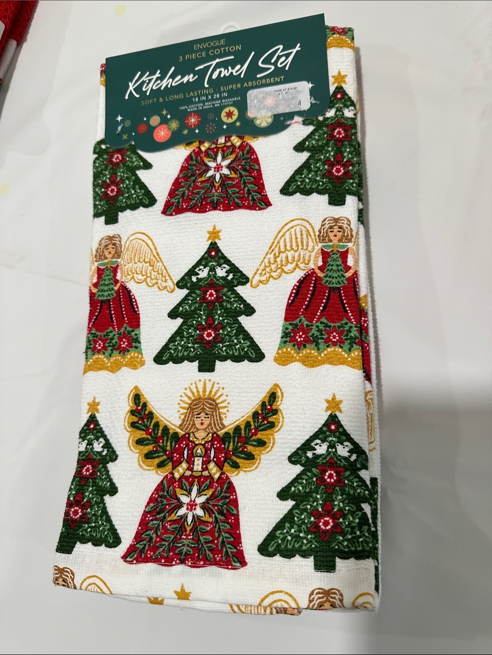 NWT angel Christmas Holiday towels kitchen bathroom hand seasonal festive tree